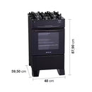 Fogão Atlas 4 Bocas Mônaco Top Glass com Mesa de Vidro e Acendimento Automático Bivolt – Preto
