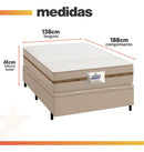 Cama Box Baú Casal Colchão Gazin Molas Flora Bege 138x188x63cm
