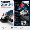 Esmerilhadeira Bosch Gws 700 710w Kit Com Discos Completo Cor Azul