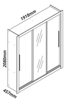 Guarda-roupa Casal Branco 3 Portas Corrediça Espelhada Milão MDF Yescasa