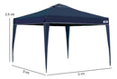 Tenda Gazebo 3x3 Mor X-Flex Sanfonada Oxford Silvercoating Azul-Escuro para Praia, Camping, Jardim, Eventos e Feira Desmontável