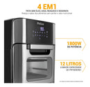 Fritadeira Air Fryer Oven Philco PFR2200 4 em 1 12 Litros 1800W Cor Preto