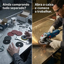Esmerilhadeira Bosch Gws 700 710w Kit Com Discos Completo Cor Azul
