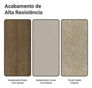 Sala De Jantar Estofada Madesa Evelin Mesa Tampo Vidro Com 4 Cadeiras Cor Rustic/Crema/Imperial MDJA0401037GSIM