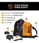Máquina de Solda Multiprocesso MIG Flex 150a Pró Euro Bivolt MIG sem gás MMA TIG