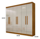 Guarda-roupa Casal Rufato Malibu 6 Portas Imbuia/Off White Fosco