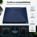 Tenda Gazebo 3x3 Mor X-Flex Sanfonada Oxford Silvercoating Azul-Escuro para Praia, Camping, Jardim, Eventos e Feira Desmontável