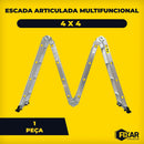 Escada Articulada 4x4 16 Degraus 13 Posições 150kg Alumínio