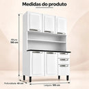 Kit Cozinha Compacta Em Aço Itatiaia Pratika 6 Portas Design Moderno Cor Branco