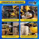Kit Multi Ferramentas 4 Em 1 48v Sem Fio Com 2 Baterias Furadeira Parafusadeira Martelete Esmerilhadeira Chave De Impacto Com Maleta Alta Potência Uso Profissional E Doméstico Simake
