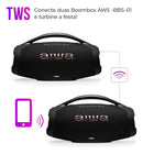 Caixa De Som Boombox Plus Aiwa Bbs-01b 200w Bt 30h Ip66 Usb