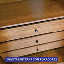 Guarda-roupa Casal 6 Portas Reflectas Com Led 6 Gavetas Cinamomo