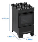 Fogão 4 Bocas Atlas Mônaco Top Glass Automático Mesa De Vidro Preto