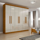 Guarda-roupa Casal Rufato Malibu 6 Portas Imbuia/Off White Fosco