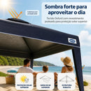 Tenda Gazebo 3x3 Mor X-Flex Sanfonada Oxford Silvercoating Azul-Escuro para Praia, Camping, Jardim, Eventos e Feira Desmontável