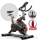 Bicicleta Ergométrica Bike Spinning 6kg Sensação Inércia Fitness Preto e Vermelho Sevenfit Para Cardio