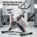 Bicicleta Ergométrica Bike Spinning 6kg Sensação Inércia Fitness Preto e Vermelho Sevenfit Para Cardio