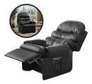 Poltrona ZIVAK Reclinável Top Sofas Premium Preto em Corino para Sala e Amamentação