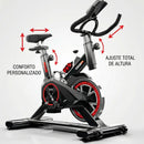 Bicicleta Ergométrica Bike Spinning 6kg Sensação Inércia Fitness Preto e Vermelho Sevenfit Para Cardio