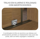 Guarda-Roupa Casal 3 Portas Correr Espelho MDF Fosco Horizonte Vegas