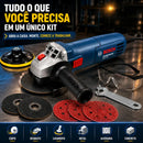 Esmerilhadeira Bosch Gws 700 710w Kit Com Discos Completo Cor Azul