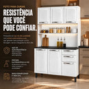 Kit Cozinha Compacta Em Aço Itatiaia Pratika 6 Portas Design Moderno Cor Branco