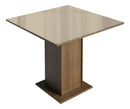 Sala De Jantar Estofada Madesa Evelin Mesa Tampo Vidro Com 4 Cadeiras Cor Rustic/Crema/Imperial MDJA0401037GSIM