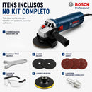 Esmerilhadeira Bosch Gws 700 710w Kit Com Discos Completo Cor Azul
