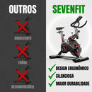 Bicicleta Ergométrica Bike Spinning 6kg Sensação Inércia Fitness Preto e Vermelho Sevenfit Para Cardio