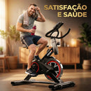 Bicicleta Ergométrica Bike Spinning 6kg Sensação Inércia Fitness Preto e Vermelho Sevenfit Para Cardio