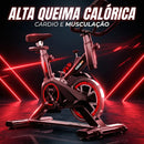 Bicicleta Ergométrica Bike Spinning 6kg Sensação Inércia Fitness Preto e Vermelho Sevenfit Para Cardio