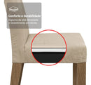 Sala De Jantar Estofada Madesa Evelin Mesa Tampo Vidro Com 4 Cadeiras Cor Rustic/Crema/Imperial MDJA0401037GSIM