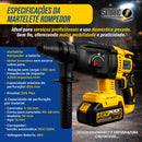 Kit Multi Ferramentas 4 Em 1 48v Sem Fio Com 2 Baterias Furadeira Parafusadeira Martelete Esmerilhadeira Chave De Impacto Com Maleta Alta Potência Uso Profissional E Doméstico Simake