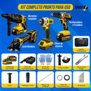 Kit Multi Ferramentas 4 Em 1 48v Sem Fio Com 2 Baterias Furadeira Parafusadeira Martelete Esmerilhadeira Chave De Impacto Com Maleta Alta Potência Uso Profissional E Doméstico Simake