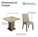 Sala De Jantar Estofada Madesa Evelin Mesa Tampo Vidro Com 4 Cadeiras Cor Rustic/Crema/Imperial MDJA0401037GSIM