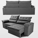 Sofá Retrátil 2,10m Molas E Espuma D33 Thunder. Cama Inbox