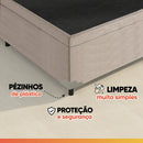Cama Box Baú Casal Colchão Gazin Molas Flora Bege 138x188x63cm