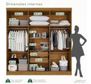 Guarda-roupa Casal 6 Portas 2 Gavetas França